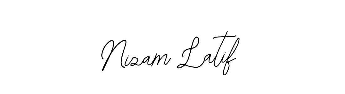 You should practise on your own different ways (Bearetta-2O07w) to write your name (Nizam Latif) in signature. don't let someone else do it for you. Nizam Latif signature style 12 images and pictures png