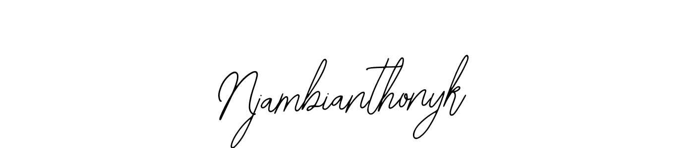 Design your own signature with our free online signature maker. With this signature software, you can create a handwritten (Bearetta-2O07w) signature for name Njambianthonyk. Njambianthonyk signature style 12 images and pictures png