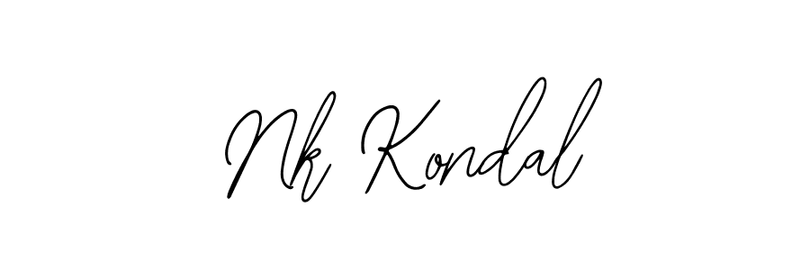 Bearetta-2O07w is a professional signature style that is perfect for those who want to add a touch of class to their signature. It is also a great choice for those who want to make their signature more unique. Get Nk Kondal name to fancy signature for free. Nk Kondal signature style 12 images and pictures png