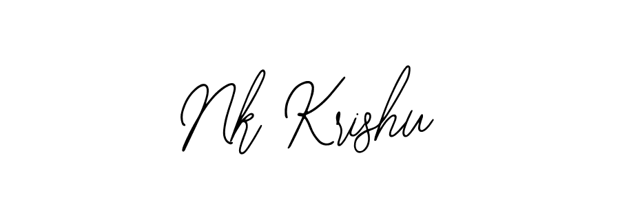 The best way (Bearetta-2O07w) to make a short signature is to pick only two or three words in your name. The name Nk Krishu include a total of six letters. For converting this name. Nk Krishu signature style 12 images and pictures png