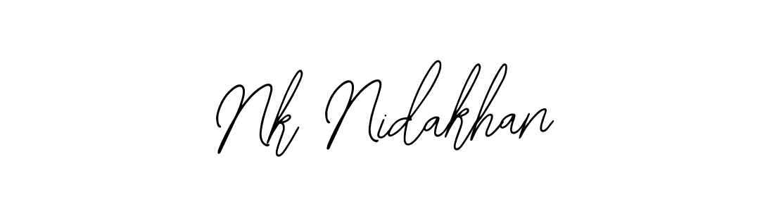 Also You can easily find your signature by using the search form. We will create Nk Nidakhan name handwritten signature images for you free of cost using Bearetta-2O07w sign style. Nk Nidakhan signature style 12 images and pictures png