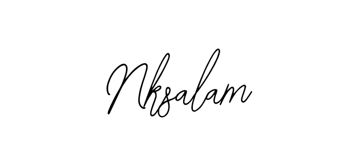 Use a signature maker to create a handwritten signature online. With this signature software, you can design (Bearetta-2O07w) your own signature for name Nksalam. Nksalam signature style 12 images and pictures png