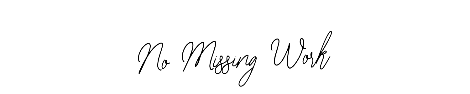 How to Draw No Missing Work signature style? Bearetta-2O07w is a latest design signature styles for name No Missing Work. No Missing Work signature style 12 images and pictures png