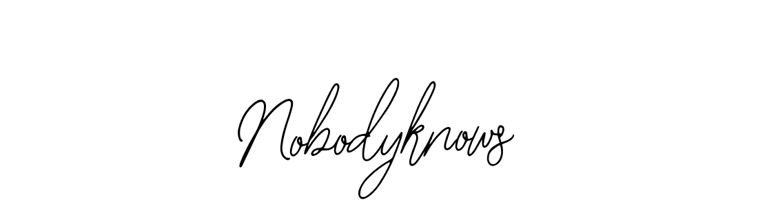 How to make Nobodyknows name signature. Use Bearetta-2O07w style for creating short signs online. This is the latest handwritten sign. Nobodyknows signature style 12 images and pictures png