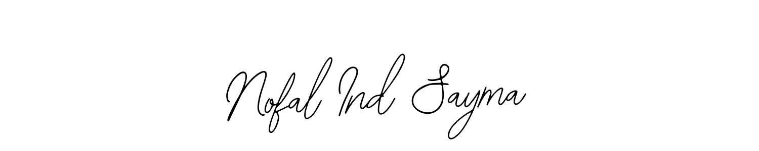 How to make Nofal Ind Sayma name signature. Use Bearetta-2O07w style for creating short signs online. This is the latest handwritten sign. Nofal Ind Sayma signature style 12 images and pictures png