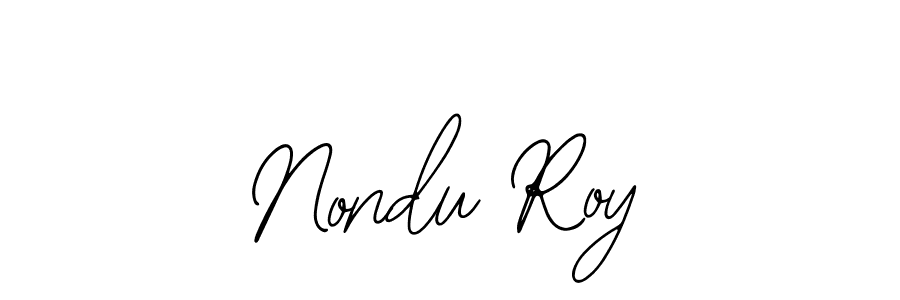 Design your own signature with our free online signature maker. With this signature software, you can create a handwritten (Bearetta-2O07w) signature for name Nondu Roy. Nondu Roy signature style 12 images and pictures png