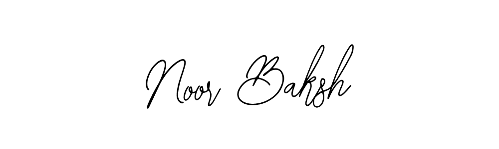You should practise on your own different ways (Bearetta-2O07w) to write your name (Noor Baksh) in signature. don't let someone else do it for you. Noor Baksh signature style 12 images and pictures png