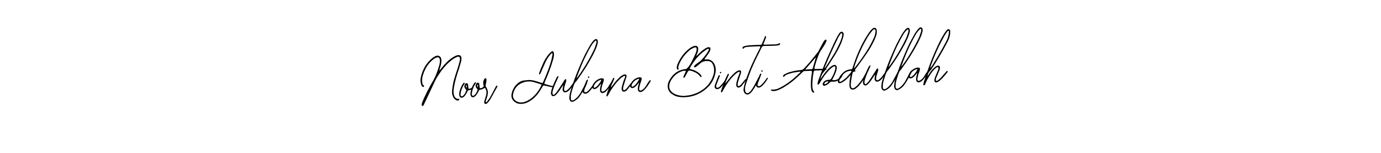 Use a signature maker to create a handwritten signature online. With this signature software, you can design (Bearetta-2O07w) your own signature for name Noor Juliana Binti Abdullah. Noor Juliana Binti Abdullah signature style 12 images and pictures png
