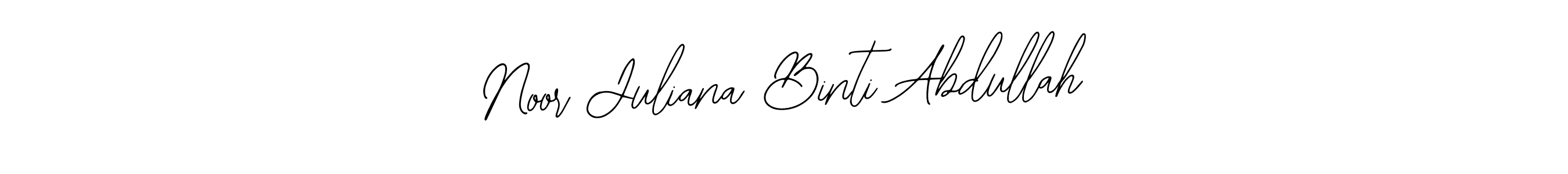 Design your own signature with our free online signature maker. With this signature software, you can create a handwritten (Bearetta-2O07w) signature for name Noor Juliana Binti Abdullah. Noor Juliana Binti Abdullah signature style 12 images and pictures png
