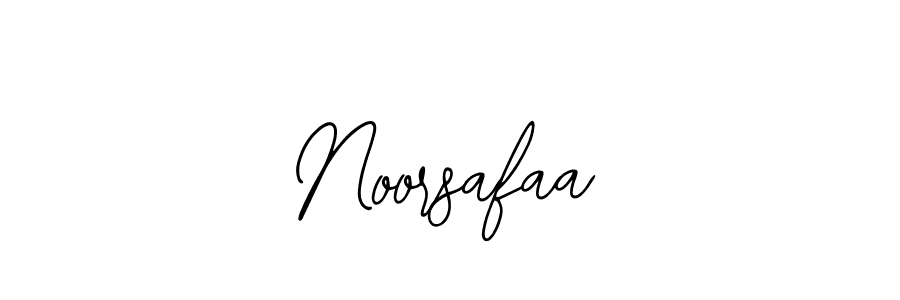 Use a signature maker to create a handwritten signature online. With this signature software, you can design (Bearetta-2O07w) your own signature for name Noorsafaa. Noorsafaa signature style 12 images and pictures png