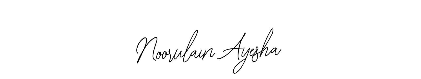 The best way (Bearetta-2O07w) to make a short signature is to pick only two or three words in your name. The name Noorulain Ayesha include a total of six letters. For converting this name. Noorulain Ayesha signature style 12 images and pictures png