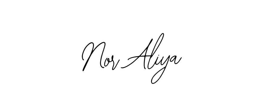 Use a signature maker to create a handwritten signature online. With this signature software, you can design (Bearetta-2O07w) your own signature for name Nor Aliya. Nor Aliya signature style 12 images and pictures png