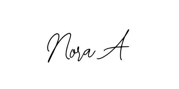 How to make Nora A name signature. Use Bearetta-2O07w style for creating short signs online. This is the latest handwritten sign. Nora A signature style 12 images and pictures png