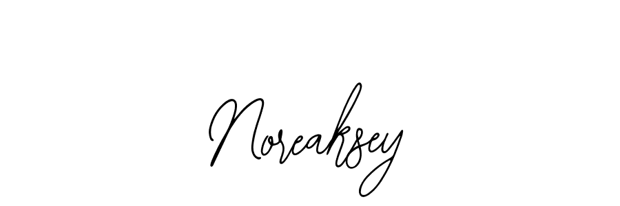 How to make Noreaksey name signature. Use Bearetta-2O07w style for creating short signs online. This is the latest handwritten sign. Noreaksey signature style 12 images and pictures png