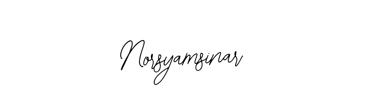How to make Norsyamsinar name signature. Use Bearetta-2O07w style for creating short signs online. This is the latest handwritten sign. Norsyamsinar signature style 12 images and pictures png