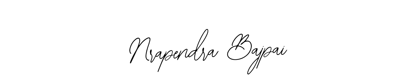 You should practise on your own different ways (Bearetta-2O07w) to write your name (Nrapendra Bajpai) in signature. don't let someone else do it for you. Nrapendra Bajpai signature style 12 images and pictures png