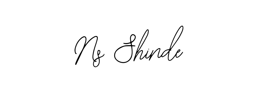 How to make Ns Shinde name signature. Use Bearetta-2O07w style for creating short signs online. This is the latest handwritten sign. Ns Shinde signature style 12 images and pictures png