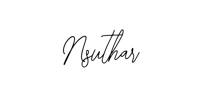 How to make Nsuthar name signature. Use Bearetta-2O07w style for creating short signs online. This is the latest handwritten sign. Nsuthar signature style 12 images and pictures png