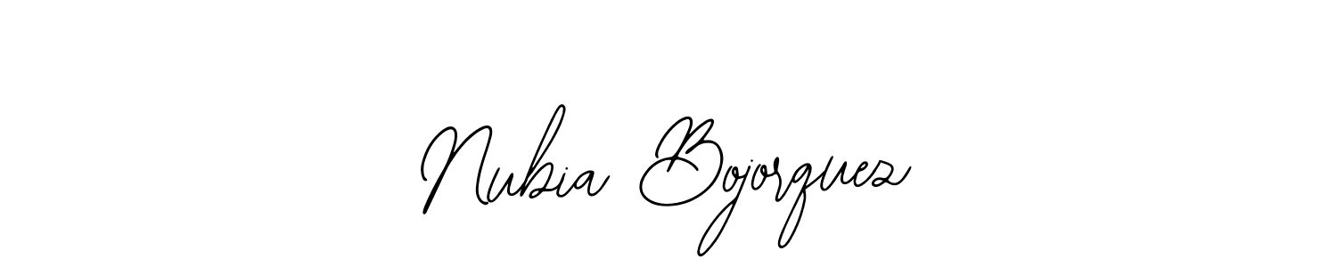 The best way (Bearetta-2O07w) to make a short signature is to pick only two or three words in your name. The name Nubia Bojorquez include a total of six letters. For converting this name. Nubia Bojorquez signature style 12 images and pictures png