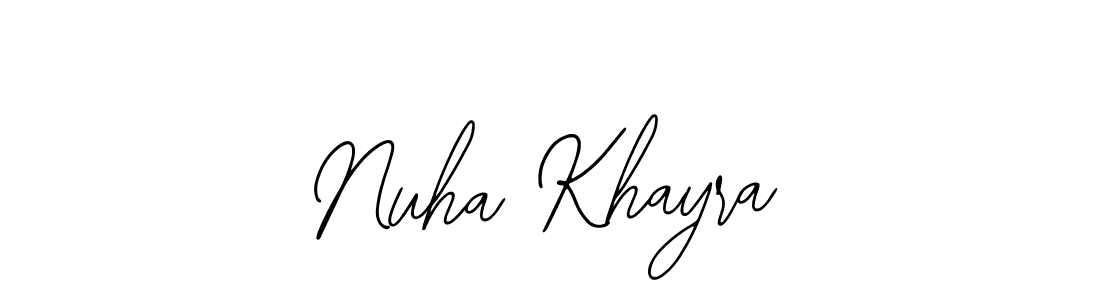 if you are searching for the best signature style for your name Nuha Khayra. so please give up your signature search. here we have designed multiple signature styles  using Bearetta-2O07w. Nuha Khayra signature style 12 images and pictures png