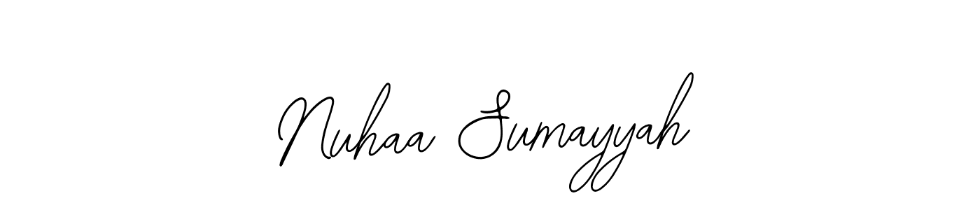 It looks lik you need a new signature style for name Nuhaa Sumayyah. Design unique handwritten (Bearetta-2O07w) signature with our free signature maker in just a few clicks. Nuhaa Sumayyah signature style 12 images and pictures png