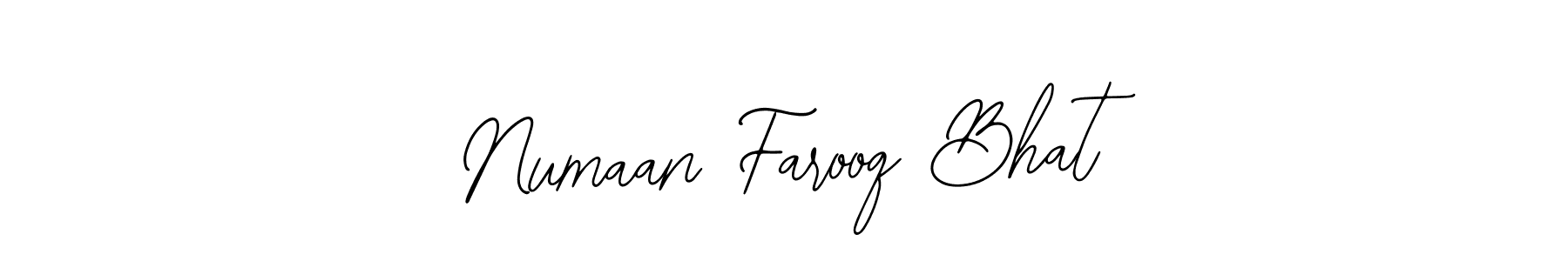 Use a signature maker to create a handwritten signature online. With this signature software, you can design (Bearetta-2O07w) your own signature for name Numaan Farooq Bhat. Numaan Farooq Bhat signature style 12 images and pictures png