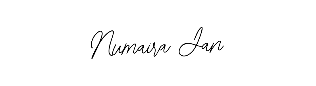 You should practise on your own different ways (Bearetta-2O07w) to write your name (Numaira Jan) in signature. don't let someone else do it for you. Numaira Jan signature style 12 images and pictures png