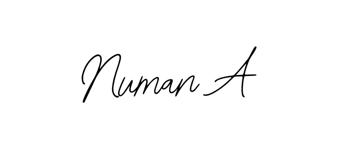 You should practise on your own different ways (Bearetta-2O07w) to write your name (Numan A) in signature. don't let someone else do it for you. Numan A signature style 12 images and pictures png