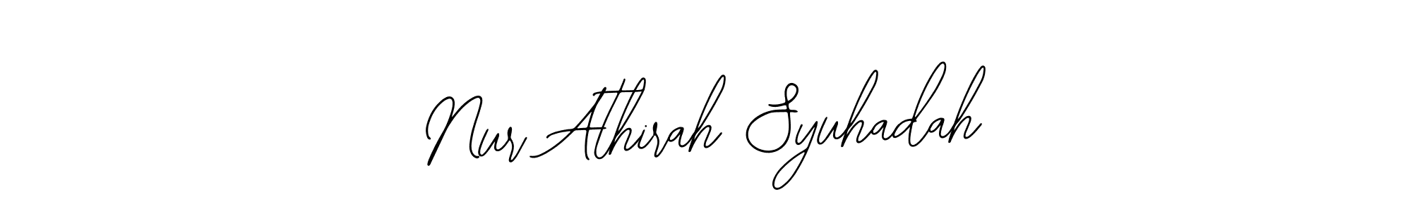 Make a beautiful signature design for name Nur Athirah Syuhadah. With this signature (Bearetta-2O07w) style, you can create a handwritten signature for free. Nur Athirah Syuhadah signature style 12 images and pictures png