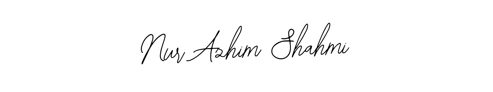 See photos of Nur Azhim Shahmi official signature by Spectra . Check more albums & portfolios. Read reviews & check more about Bearetta-2O07w font. Nur Azhim Shahmi signature style 12 images and pictures png