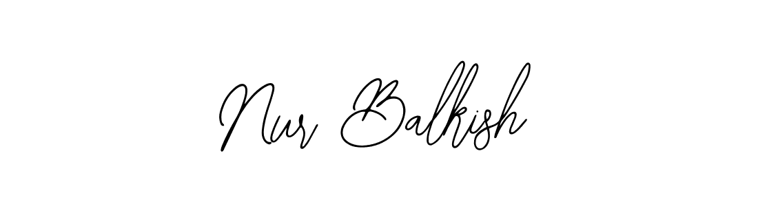 How to make Nur Balkish name signature. Use Bearetta-2O07w style for creating short signs online. This is the latest handwritten sign. Nur Balkish signature style 12 images and pictures png