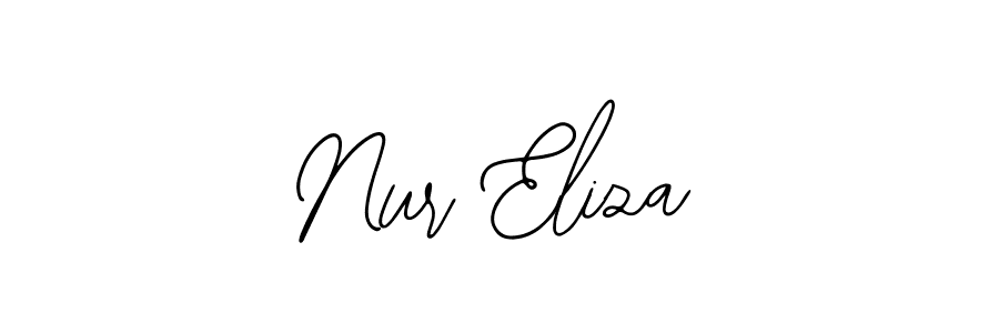 You should practise on your own different ways (Bearetta-2O07w) to write your name (Nur Eliza) in signature. don't let someone else do it for you. Nur Eliza signature style 12 images and pictures png