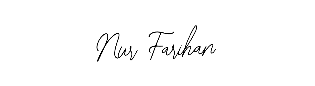 Bearetta-2O07w is a professional signature style that is perfect for those who want to add a touch of class to their signature. It is also a great choice for those who want to make their signature more unique. Get Nur Farihan name to fancy signature for free. Nur Farihan signature style 12 images and pictures png