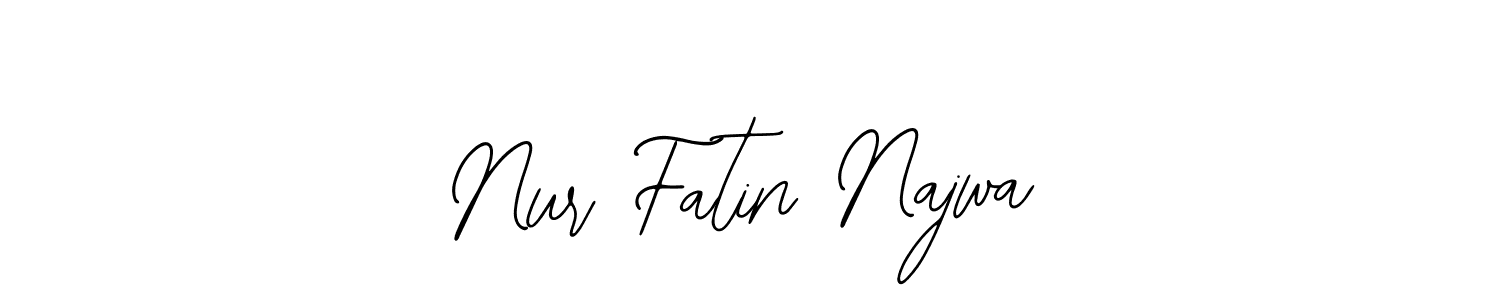 Bearetta-2O07w is a professional signature style that is perfect for those who want to add a touch of class to their signature. It is also a great choice for those who want to make their signature more unique. Get Nur Fatin Najwa name to fancy signature for free. Nur Fatin Najwa signature style 12 images and pictures png