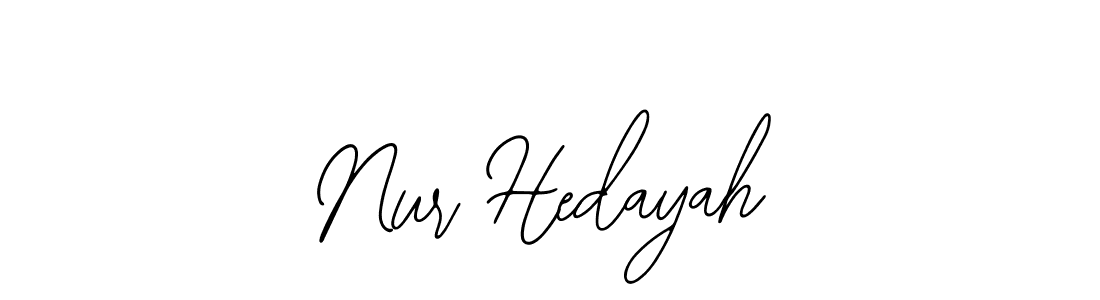 You should practise on your own different ways (Bearetta-2O07w) to write your name (Nur Hedayah) in signature. don't let someone else do it for you. Nur Hedayah signature style 12 images and pictures png