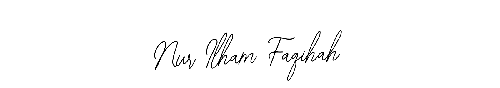 The best way (Bearetta-2O07w) to make a short signature is to pick only two or three words in your name. The name Nur Ilham Faqihah include a total of six letters. For converting this name. Nur Ilham Faqihah signature style 12 images and pictures png