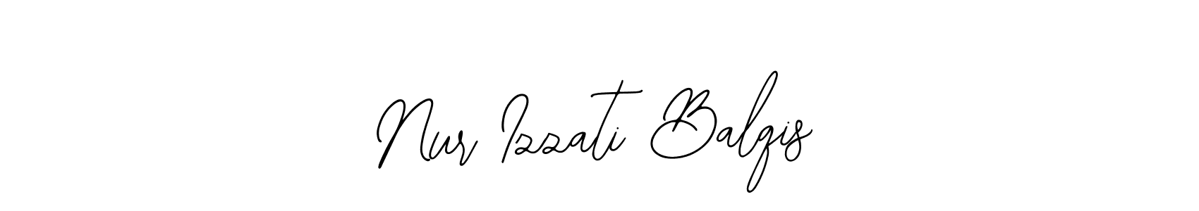 The best way (Bearetta-2O07w) to make a short signature is to pick only two or three words in your name. The name Nur Izzati Balqis include a total of six letters. For converting this name. Nur Izzati Balqis signature style 12 images and pictures png
