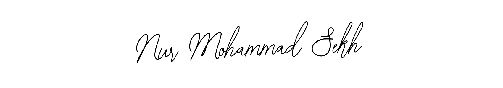 The best way (Bearetta-2O07w) to make a short signature is to pick only two or three words in your name. The name Nur Mohammad Sekh include a total of six letters. For converting this name. Nur Mohammad Sekh signature style 12 images and pictures png