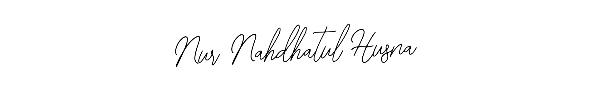 You should practise on your own different ways (Bearetta-2O07w) to write your name (Nur Nahdhatul Husna) in signature. don't let someone else do it for you. Nur Nahdhatul Husna signature style 12 images and pictures png