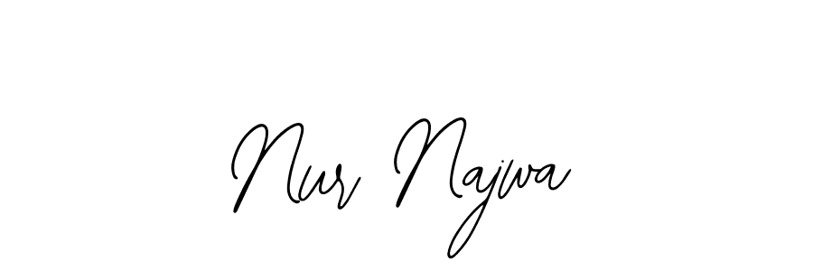 Bearetta-2O07w is a professional signature style that is perfect for those who want to add a touch of class to their signature. It is also a great choice for those who want to make their signature more unique. Get Nur Najwa name to fancy signature for free. Nur Najwa signature style 12 images and pictures png