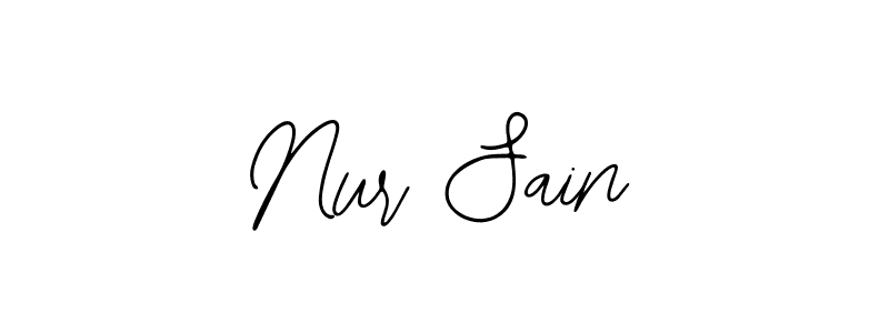 Also You can easily find your signature by using the search form. We will create Nur Sain name handwritten signature images for you free of cost using Bearetta-2O07w sign style. Nur Sain signature style 12 images and pictures png
