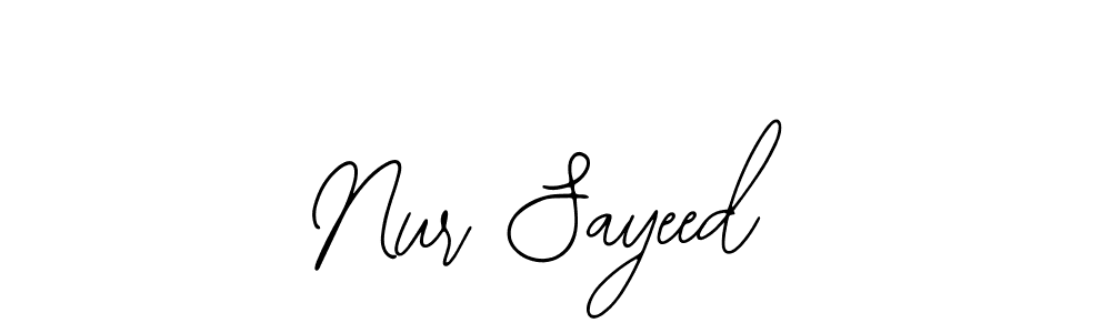 Use a signature maker to create a handwritten signature online. With this signature software, you can design (Bearetta-2O07w) your own signature for name Nur Sayeed. Nur Sayeed signature style 12 images and pictures png