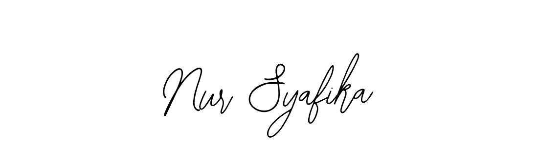 The best way (Bearetta-2O07w) to make a short signature is to pick only two or three words in your name. The name Nur Syafika include a total of six letters. For converting this name. Nur Syafika signature style 12 images and pictures png
