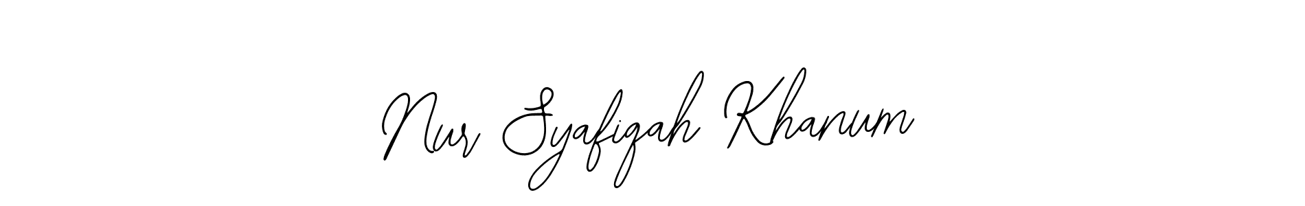 It looks lik you need a new signature style for name Nur Syafiqah Khanum. Design unique handwritten (Bearetta-2O07w) signature with our free signature maker in just a few clicks. Nur Syafiqah Khanum signature style 12 images and pictures png