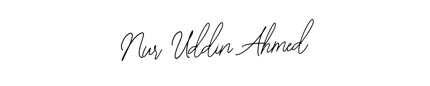 if you are searching for the best signature style for your name Nur Uddin Ahmed. so please give up your signature search. here we have designed multiple signature styles  using Bearetta-2O07w. Nur Uddin Ahmed signature style 12 images and pictures png