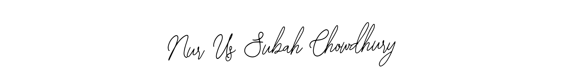 Also You can easily find your signature by using the search form. We will create Nur Us Subah Chowdhury name handwritten signature images for you free of cost using Bearetta-2O07w sign style. Nur Us Subah Chowdhury signature style 12 images and pictures png