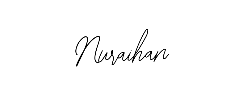 Make a beautiful signature design for name Nuraihan. With this signature (Bearetta-2O07w) style, you can create a handwritten signature for free. Nuraihan signature style 12 images and pictures png