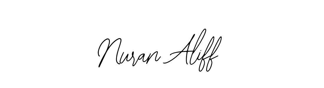 How to make Nuran Aliff name signature. Use Bearetta-2O07w style for creating short signs online. This is the latest handwritten sign. Nuran Aliff signature style 12 images and pictures png