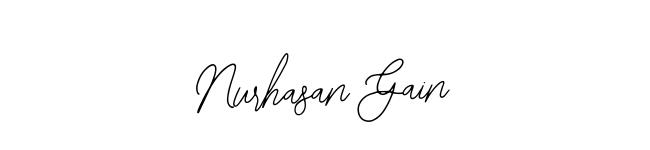 Design your own signature with our free online signature maker. With this signature software, you can create a handwritten (Bearetta-2O07w) signature for name Nurhasan Gain. Nurhasan Gain signature style 12 images and pictures png