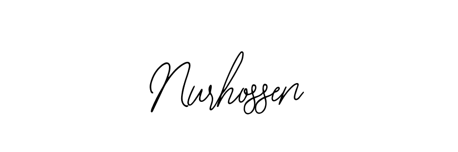 if you are searching for the best signature style for your name Nurhossen. so please give up your signature search. here we have designed multiple signature styles  using Bearetta-2O07w. Nurhossen signature style 12 images and pictures png